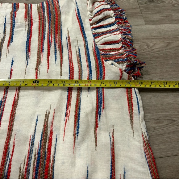 THML Boho textured Aztec look fringed shirt with short flutter sleeves Large - Picture 10 of 12